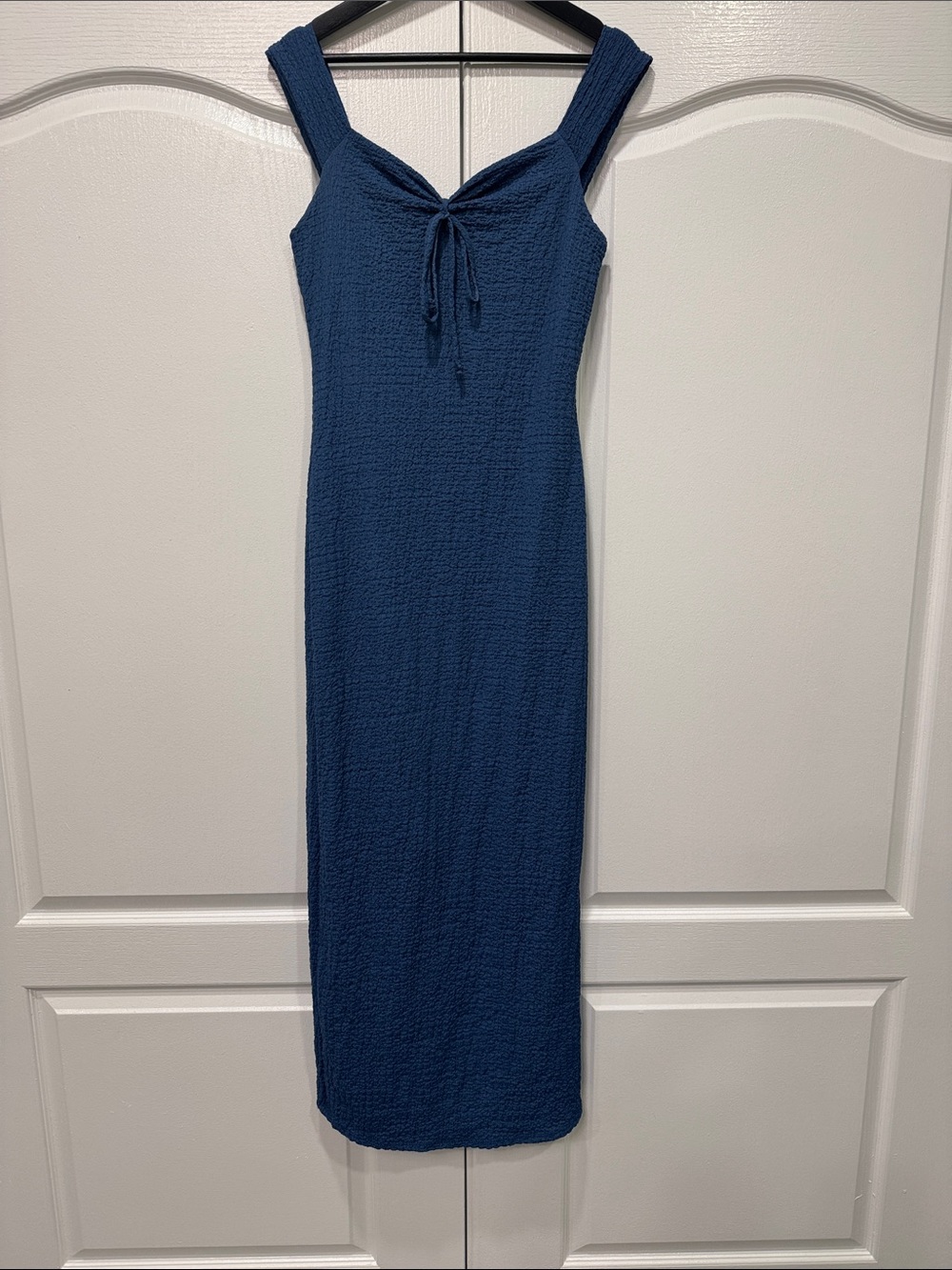 Jessica Simpson Navy Textured Sleeveless Tie-Front Maxi Dress Size XL